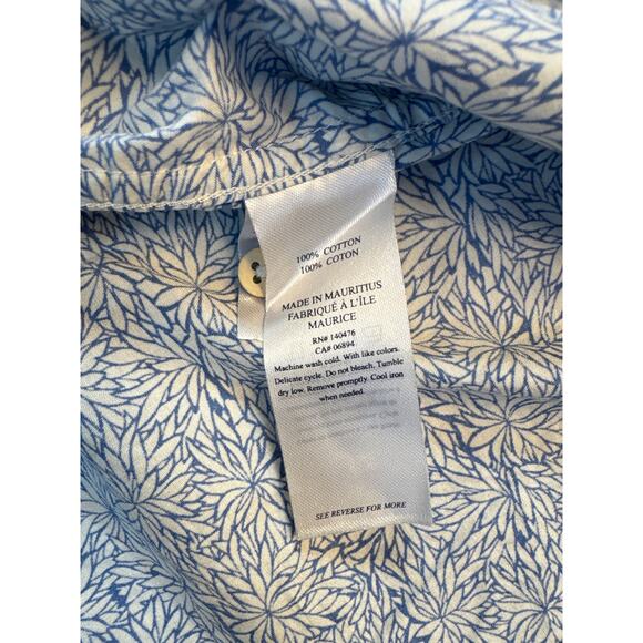 (New) Faherty Button Up Short Sleeve Shirt Blue/White Pattern - Men’s Size M - Picture 8 of 8